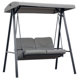 Outsunny 2 Seater Garden Outdoor Swing Chair Hammock W/ Adjustable Canopy Grey - thumbnail 2