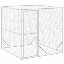Walplus Outdoor Dog Kennel Silver 2X2X2 M Galvanised Steel - thumbnail 2