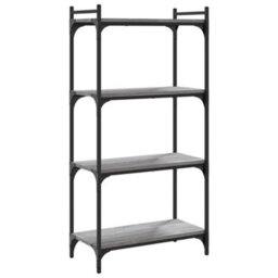 Berkfield Industrial Bookcase 4-Tier Grey Sonoma 60X30X120 Cm Engineered Wood - thumbnail 6