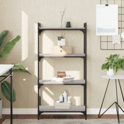 Berkfield Industrial Bookcase 4-Tier Grey Sonoma 60X30X120 Cm Engineered Wood - thumbnail 2