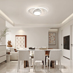 Pheashine White Double Ring Aluminium Led Flush Mount Ceiling Light 42W 4500K Natural White For Living Room, Bedroom, Kitchen - thumbnail 8