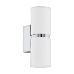 Stylish Chrome And White Wall Light With Gu10 Bulbs - Perfect For Modern Interiors - thumbnail 1