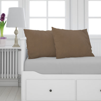 Neel Blue Set Of 2 Square Cushion Covers, Brown Crushed Velvet Pillow Case, 45Cm X 45Cm - image 1