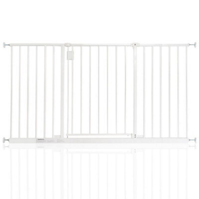 Safetots Extra Wide Hallway Gate, 134Cm - 140Cm, White, Pressure Fit Baby Gate For Hallways And Wide Spaces