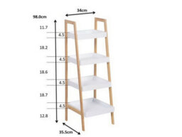 Aspect Furniture Kassi 4-Tier Bamboo Ladder Box Shelving Unit/bathroom Kitchen Storage - thumbnail 6