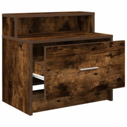 Berkfield Bedside Cabinets With Drawer 2 Pcs Smoked Oak 51X31X47 Cm - thumbnail 5