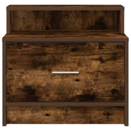 Berkfield Bedside Cabinets With Drawer 2 Pcs Smoked Oak 51X31X47 Cm - thumbnail 4
