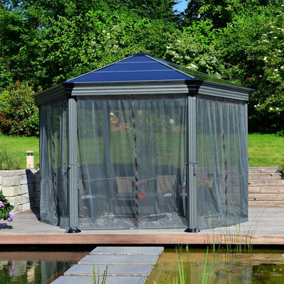 Palram - Canopia Grey Gazebo Netting, Pack Of 6 (L)2.17M (W)2.32M For Roma & Monaco - image 1