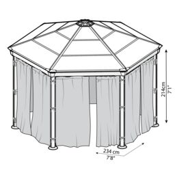 Palram - Canopia Grey Gazebo Netting, Pack Of 6 (L)2.17M (W)2.32M For Roma & Monaco - thumbnail 6