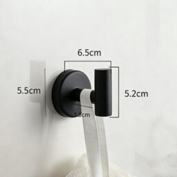 2 Pack Stainless Steel Wall-Mounted Bathroom Hooks, Waterproof And Rustproof Towel Holder For Kitchen, Black - thumbnail 6