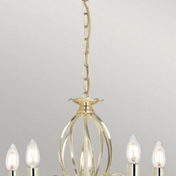 Luminosa Lighting Elstead Aegean 5 Light Chandelier Polished Brass Finish, E14 - thumbnail 2