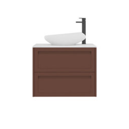 Royal Bathrooms Royal Bathroom Elmore 700mm Terracotta Clay Wall Mounted Countertop Bathroom Vanity Unit 2 Drawer With Nova Basin - thumbnail 7