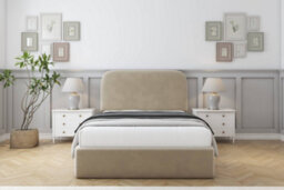 "Sloomy Belvoir Almond Coniston Bed Frame With Mattress With 45"" Upholstered Headboard 6' Super King" - thumbnail 1