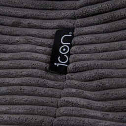 icon Dalton Cord Adults Bean Bag Recliner And Pouffe, Ready Filled Beanbag And Footstool Grey - thumbnail 7