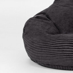 icon Dalton Cord Adults Bean Bag Recliner And Pouffe, Ready Filled Beanbag And Footstool Grey - thumbnail 5
