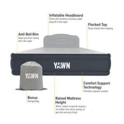 Drew & Cole Drew&cole Yawn Air Bed Deluxe - King Air Bed + Custom Fitted Sheet - thumbnail 3
