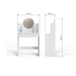 Gfw Idis Circular Mirror Dressing Table White - thumbnail 8