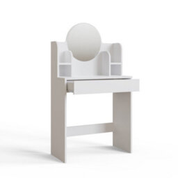 Gfw Idis Circular Mirror Dressing Table White - thumbnail 4