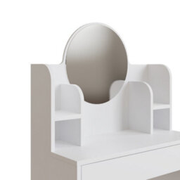 Gfw Idis Circular Mirror Dressing Table White - thumbnail 7