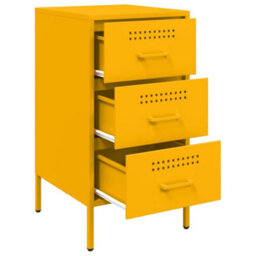 Berkfield Bedside Cabinets 2 Pcs Mustard Yellow 36X39X68 Cm Steel - thumbnail 9
