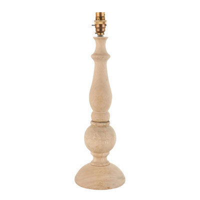 Loops Stylish Natural Wood Table Lamp Base With Aged Brass Accent - image 1