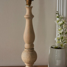 Loops Stylish Natural Wood Table Lamp Base With Aged Brass Accent - thumbnail 4