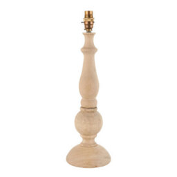 Loops Stylish Natural Wood Table Lamp Base With Aged Brass Accent