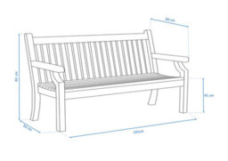 Winawood Sandwick 4 Seater Wood Effect Bench - Duck Egg Green - thumbnail 5