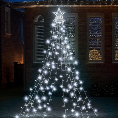Globrite Outdoor Curtain Star Fairy Light - 350 Led - (Cool White) - Waterproof Window Waterfall Light - Plug In - image 1
