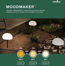 Nordlux Sponge Outdoor Plastic Pendant Battery Light 3-Level Dimming White,battery Led - thumbnail 6