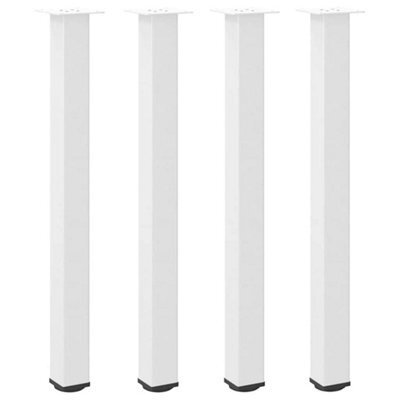 Berkfield Modern Bar Table Legs 4 Pcs White 90-92 Cm Steel