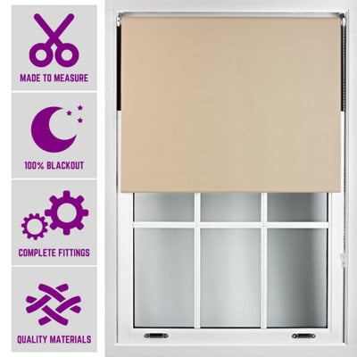 Furnished Made To Measure Blackout Roller Blinds - Cappuccino Roller Blind For Windows And Doors (W)180Cm (L)210Cm - image 1