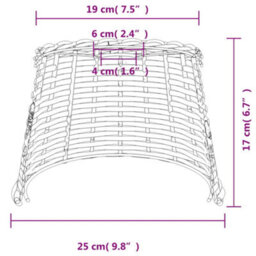 Walplus Ceiling Lamp Shade Brown 25X17 Cm Wicker - thumbnail 5