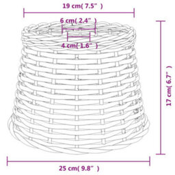 Walplus Ceiling Lamp Shade Brown 25X17 Cm Wicker - thumbnail 4