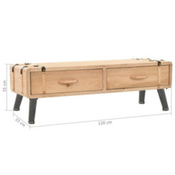 Berkfield Durable Tv Cabinet Solid Fir Wood 120X33X35 Cm - thumbnail 9