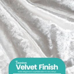 Neel Blue Pack Of 10 Velvet Chair Band Glitz Shiny Fabric Strechy Chair Band Sash, Ivory - thumbnail 5