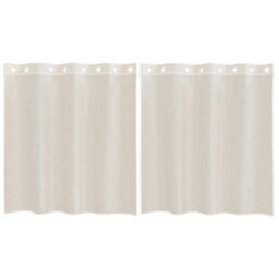 Berkfield Voile Curtains With Grommets 2 Pcs Cream 140X140 Cm - thumbnail 2