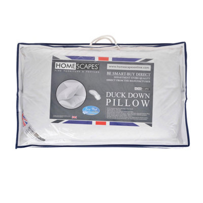 Homescapes White Duck Down Pillow - image 1