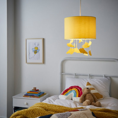 Litecraft Clouds Mobile Easy Fit Yellow Glow Kids Lamp Shade - image 1