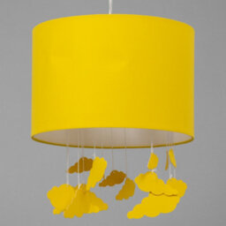 Litecraft Clouds Mobile Easy Fit Yellow Glow Kids Lamp Shade - thumbnail 4