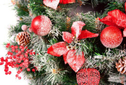 Best Artificial Christmas 60Cm Frosted Red Wreath With 30 Bright White Led Battery Lights - thumbnail 3