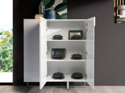 Angel Cerda Elegant White Wood And Chrome Steel Tall Sideboard For Modern Living Spaces - thumbnail 6