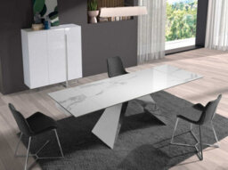 Angel Cerda Elegant White Wood And Chrome Steel Tall Sideboard For Modern Living Spaces - thumbnail 3