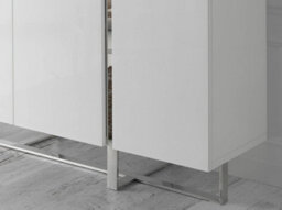 Angel Cerda Elegant White Wood And Chrome Steel Tall Sideboard For Modern Living Spaces - thumbnail 4