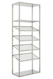 Orsina Unique Bar Shelf Unit,silver Finish Bookcase Unit With Five Clear Glass Shelves,display Unit For Decor - thumbnail 5