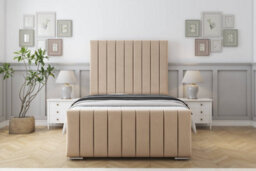 "Sloomy California Pebble Plush Bed Frame With 50"" Upholstered Headboard 6' Super King" - thumbnail 1