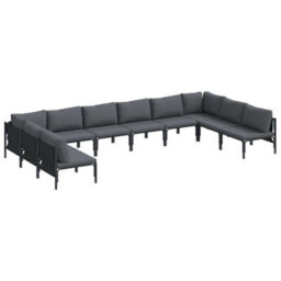 Berkfield Garden Sofa Set 10 Pcs Anthracite Steel - thumbnail 2