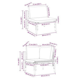 Berkfield Garden Sofa Set 10 Pcs Anthracite Steel - thumbnail 9