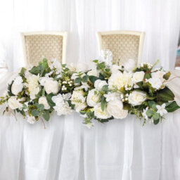 Living And Home Artificial Peony And Rose Flower Row Silk Floral Garland For Wedding, Aisle, And Party Décor (100Cm) - thumbnail 1
