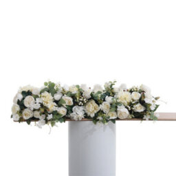 Living And Home Artificial Peony And Rose Flower Row Silk Floral Garland For Wedding, Aisle, And Party Décor (100Cm) - thumbnail 3